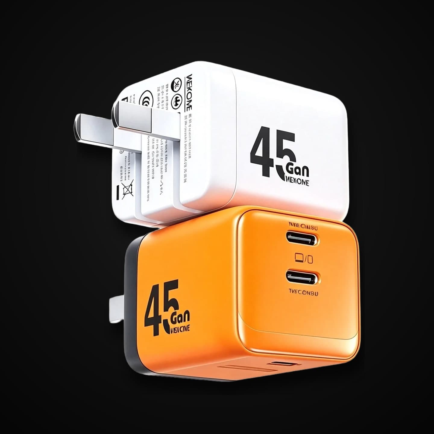 WEKOME 45W GaN зарядний пристрій, 2 порти